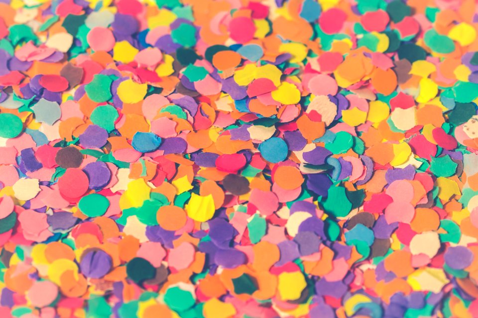 Assorted Colors Paper Cutouts Closeup Photo