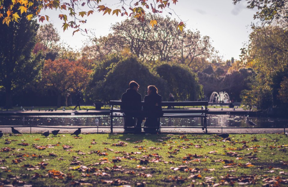 Photography Of People Sitting On Bench photo