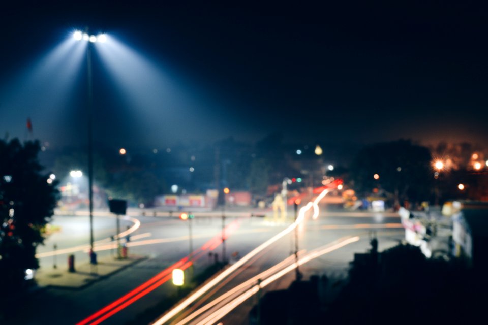 Time Lapse Photo Of Road With Red And Yellow Lights photo