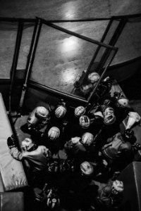Grayscale Photo Of Persons In Jersey Shirt