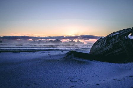 Brown Sand Under White Sky photo