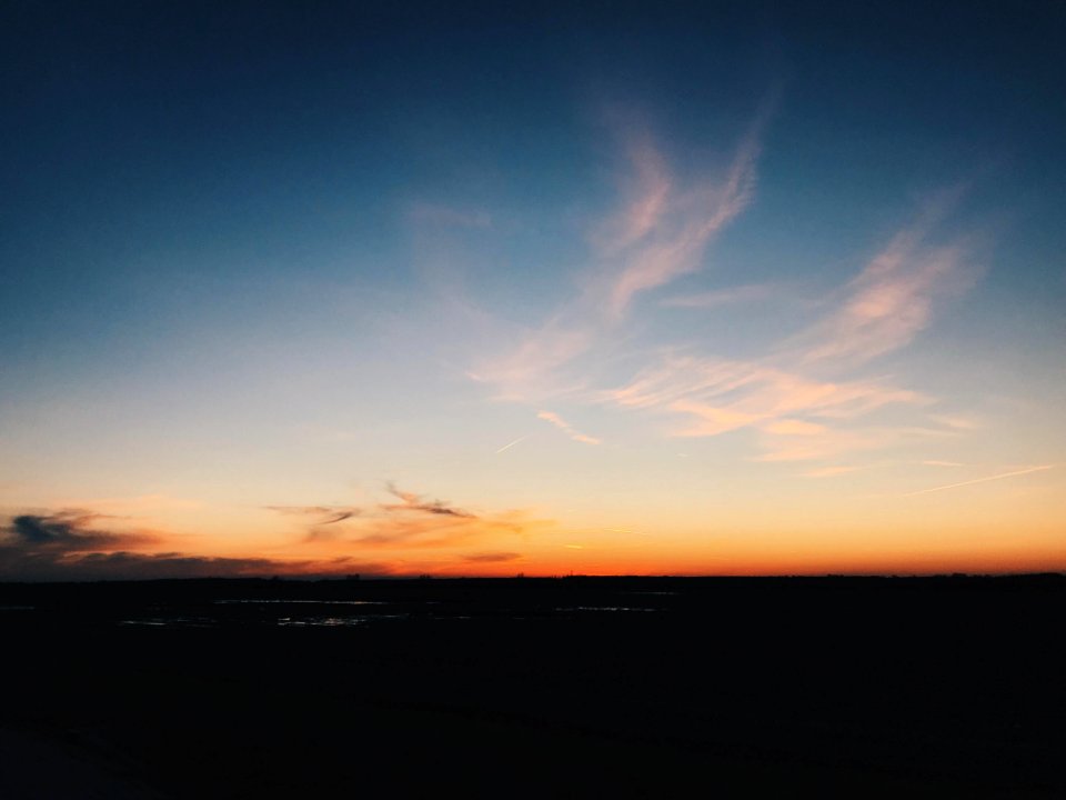 Silhouette Of Mountain At Golden Hour photo