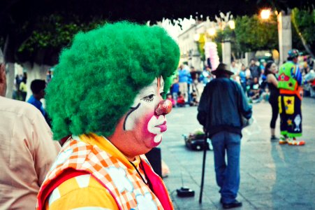 Photography Of Clown With Green Hair