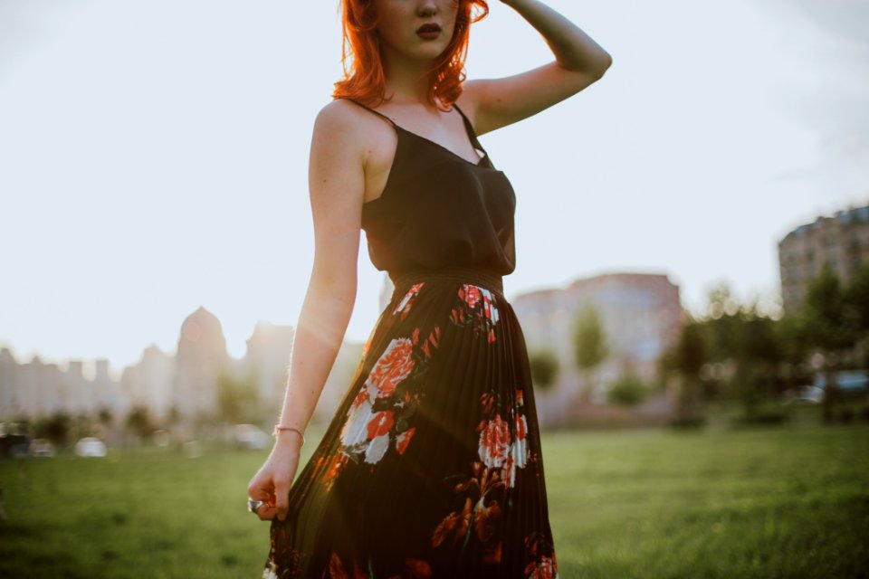 Photography Of Woman In Black Spaghetti Strap Dress