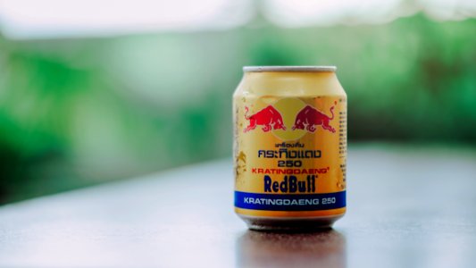 Close-up Photography Of Red Bull In Can photo