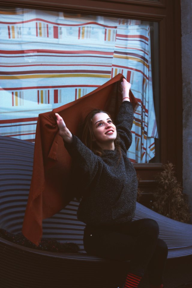Woman Wearing Black Sweatshirt