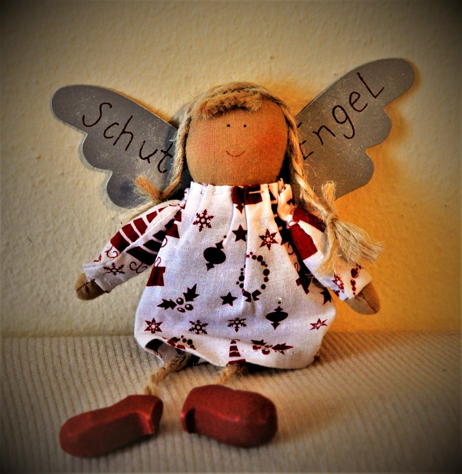 Brown And White Angel Doll