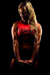 Woman Wears Red Nike Crop Top photo