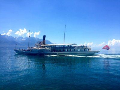 Brown Cruise Ship On Body Of Water photo