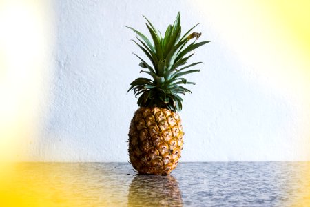 Pineapple Fruit On Gray Table photo