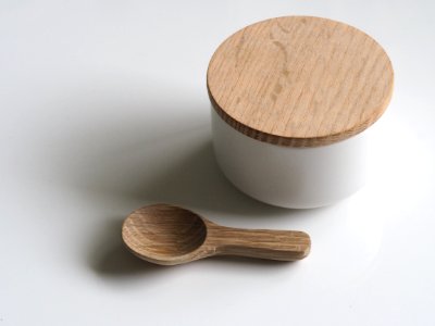 Close-up Photography Of White And Brown Wooden Container And Spoon photo