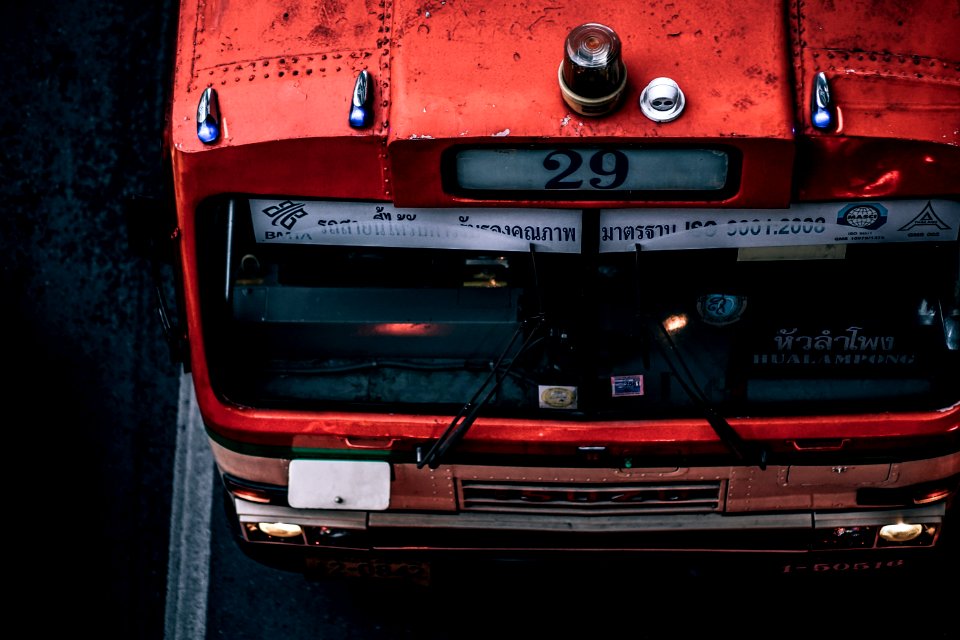 Red And Black Fire Truck High-angle Photo