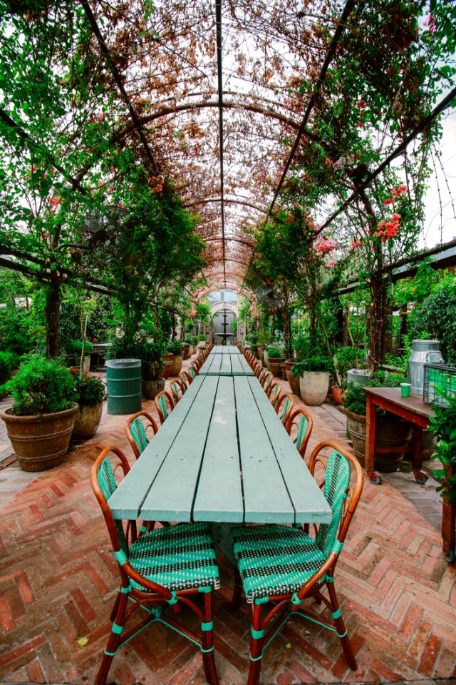 Green Wooden Table With Chairs