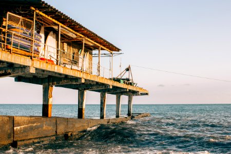 Brown Building On Sea