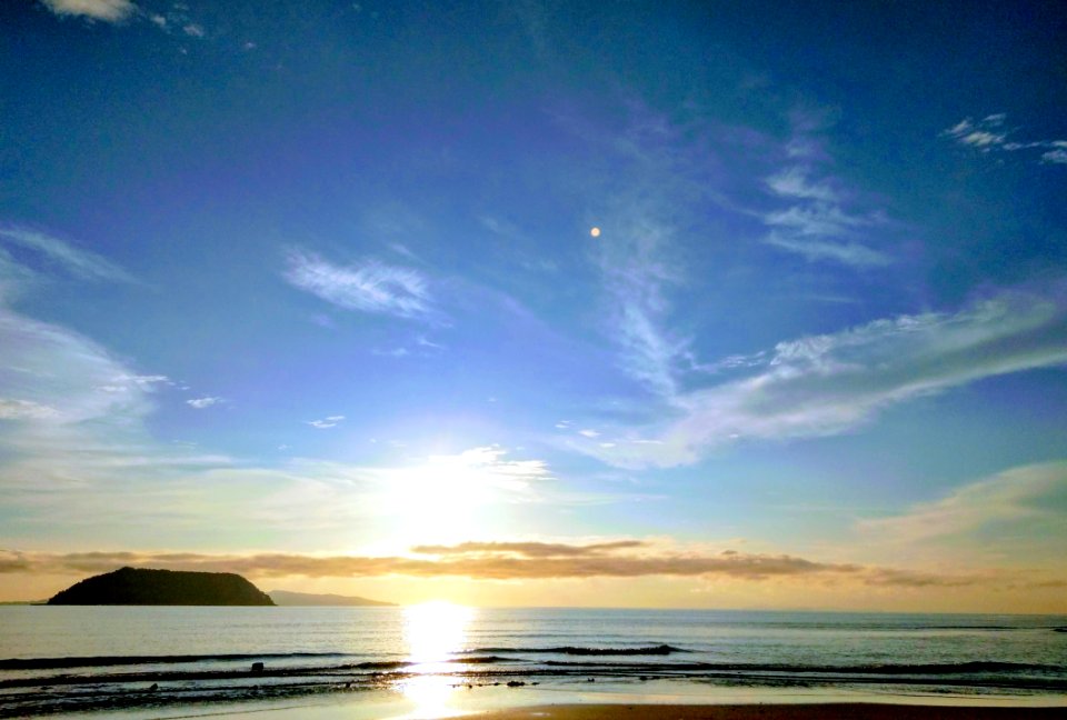 Panoramic Photography Of Beach With Sun