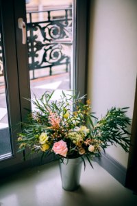 Photography Of Bouquet Of Flowers In Gray Vase photo