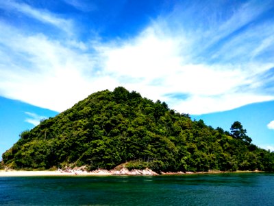 Green Mountain Under Blue Sky photo