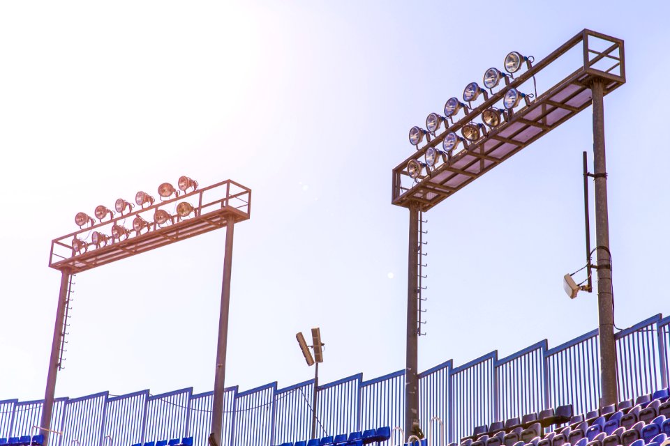 Two Football Stadium Lights