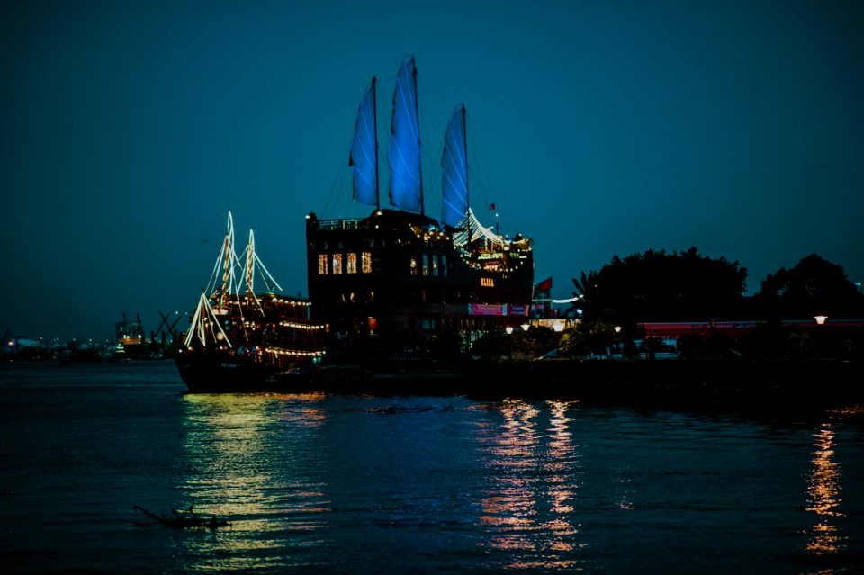 Black Cruiser Ship On Sea Dock