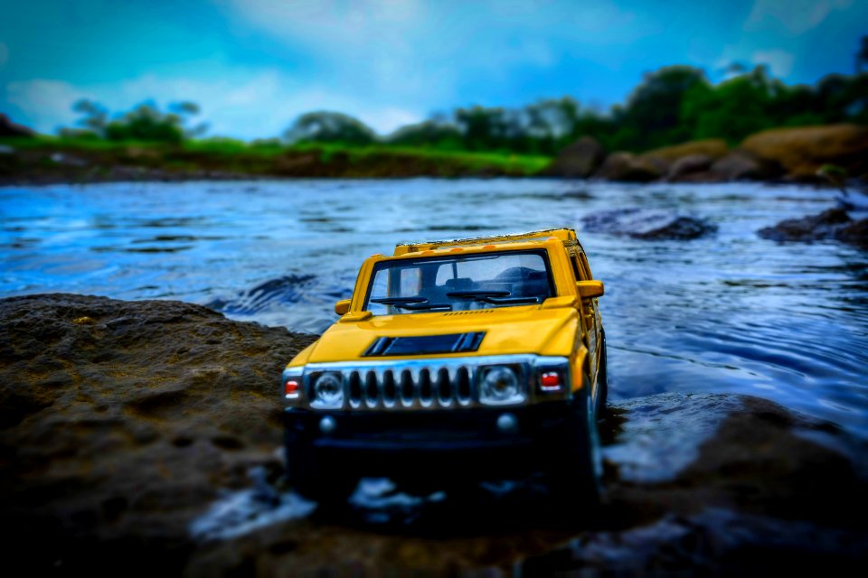 Yellow And Black Hummer Miniature