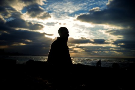 Silhouette Of Man During Sunrise photo