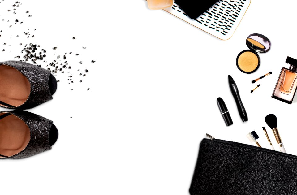 Womens Assorted Makeups And Black Glittered Pumps