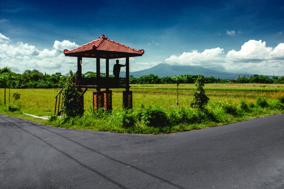 Landscape Photo Of Farm With Gazebo On Corner