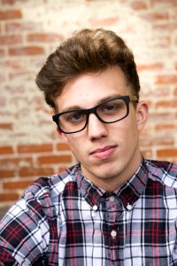 Man In Plaid Button-down Shirt photo