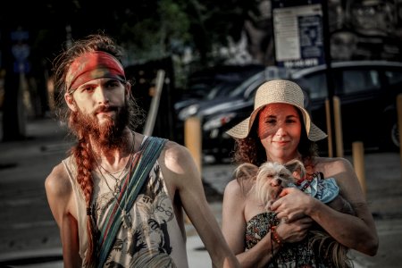 Couple In Brown Bohemian Tops