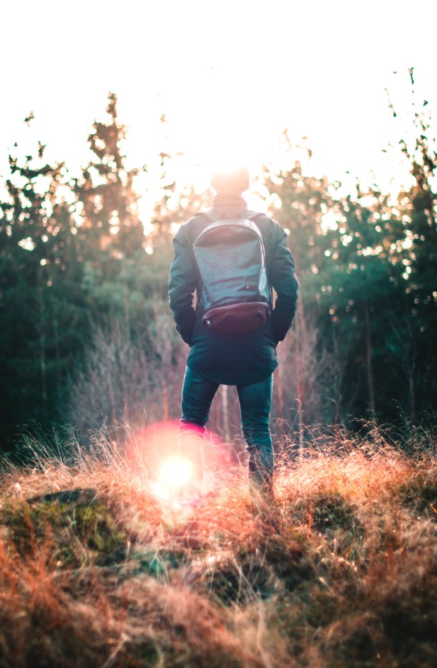 Man Standing Infront Of Forest