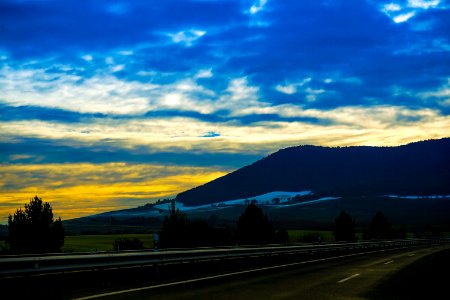 Gray Concrete Road At Golden Hour photo