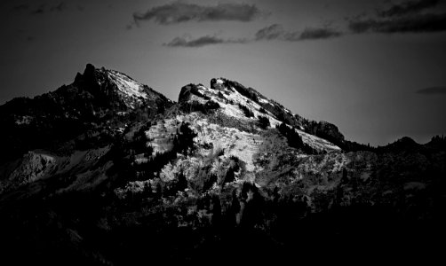 Grayscale Photography Of Mountain photo