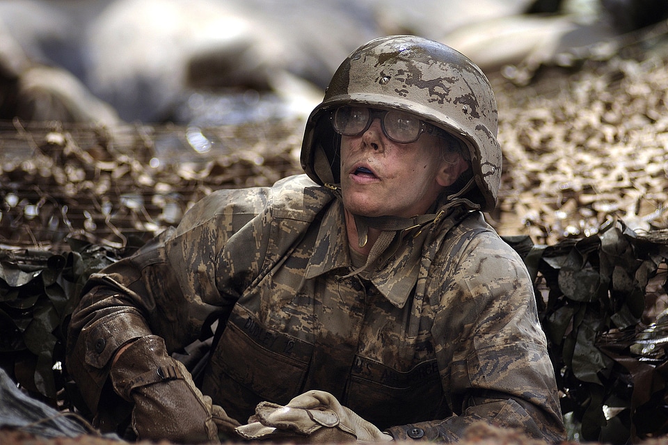 Military soldier wet