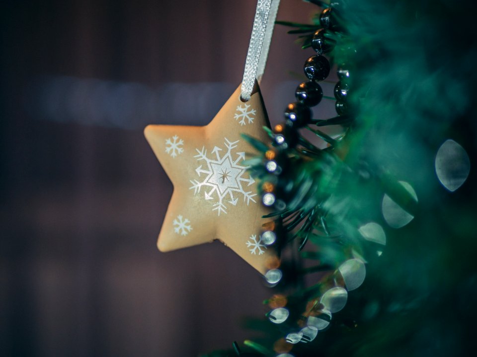 Brown Star Tree Decor