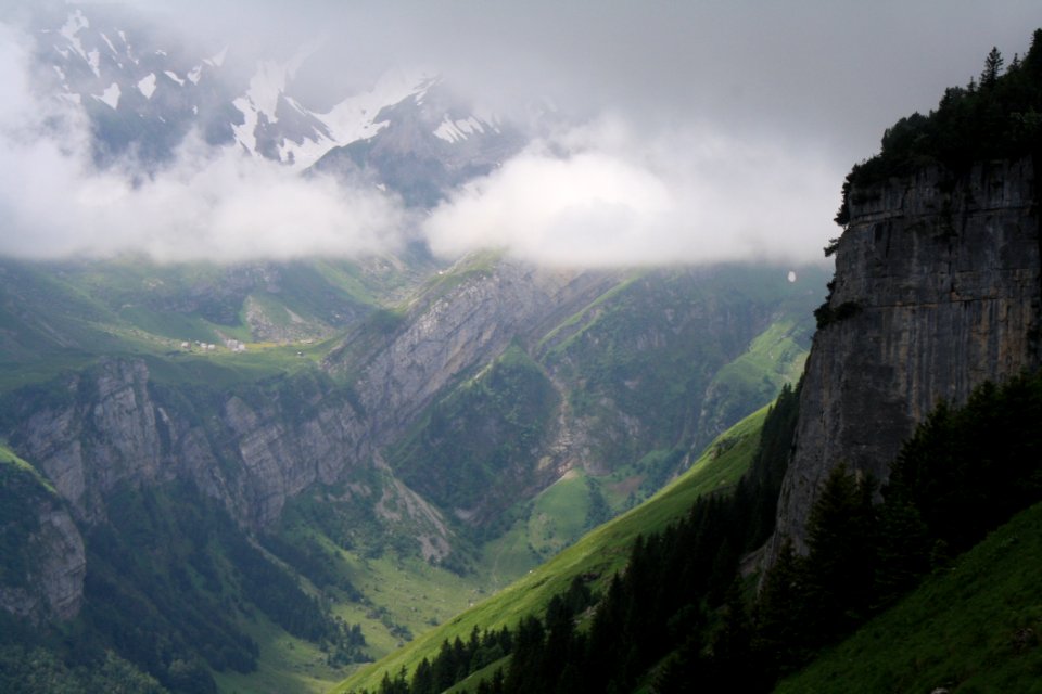 Birds Eye View Of Foggy Landscape