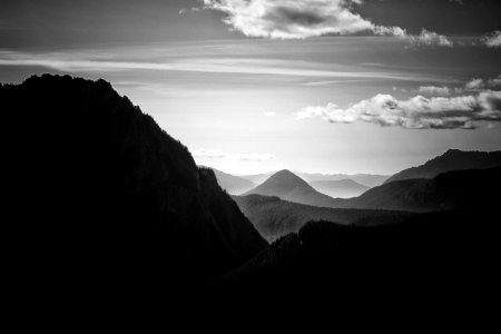 Grayscale Photography Of Mountain photo