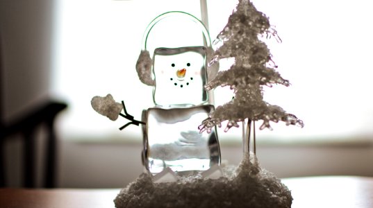 Ice Cube Snowman With Headphones Ornament