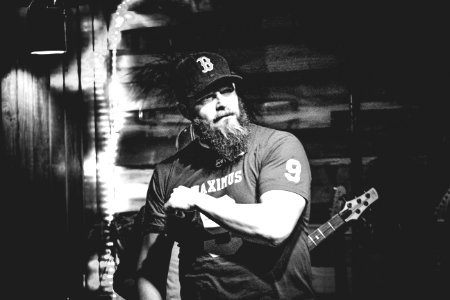 Grayscale Photo Of Man In T-shirt