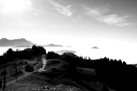 Grayscale Photography Of Highlands