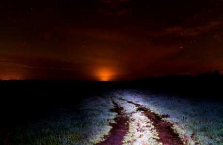 Scenic View Of Open Field During Night Time