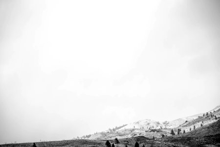 Grayscale Mountain Photo