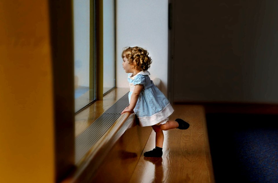 Girls White And Blue Dress