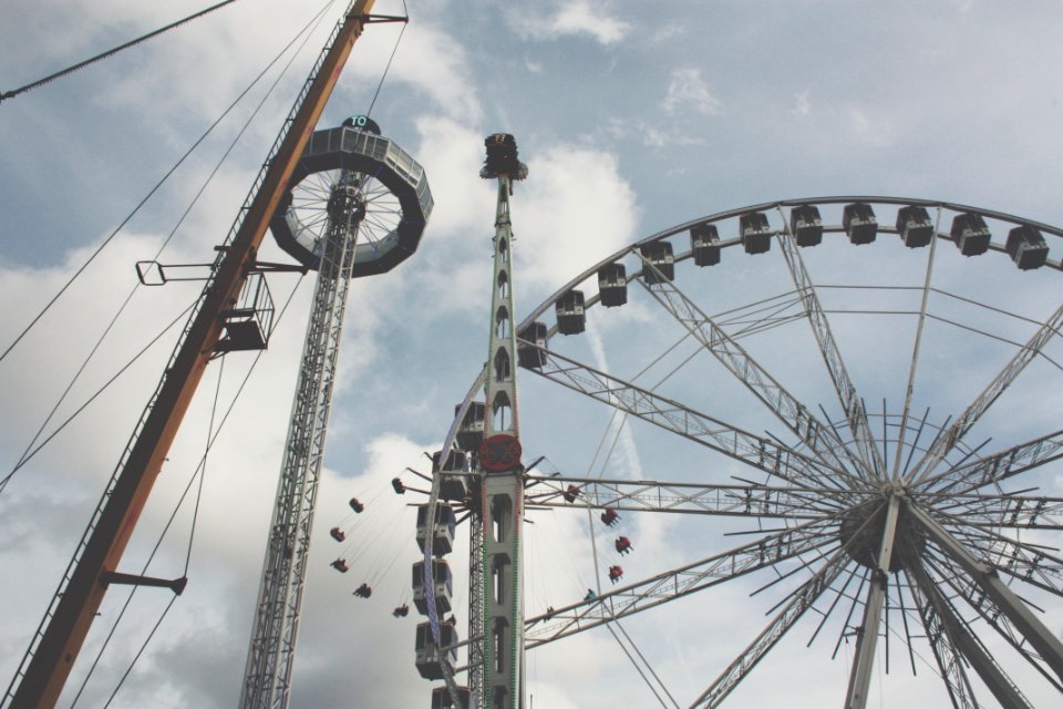 Several Amusement Park Rides Photo