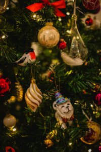 Assorted Ornaments On Christmas Tree photo