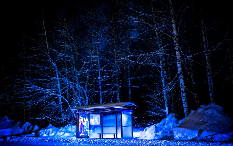 Photography Of Bus Stop During Winter