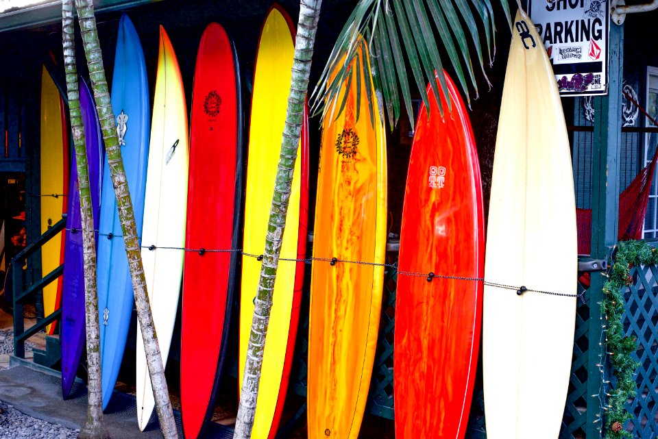 Assorted Colors Of Surfboard