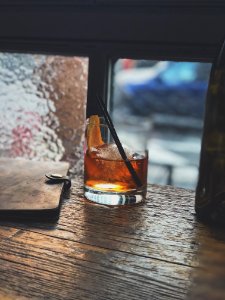 Clear Shot Glass With Liquor photo