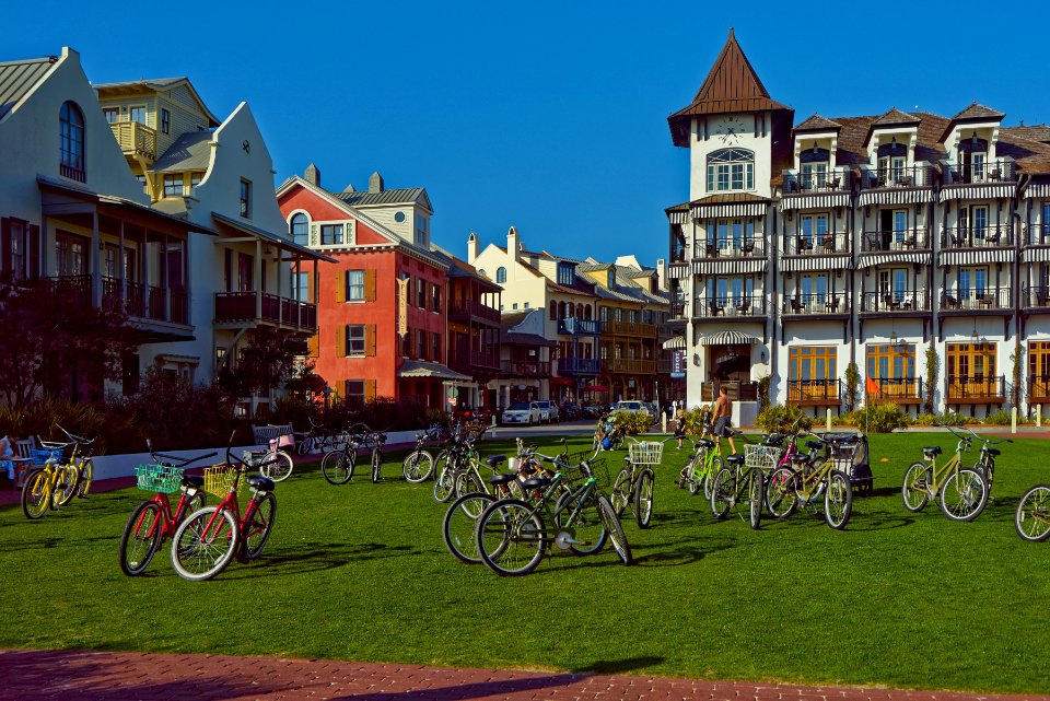Bicycle Lot On Green Field