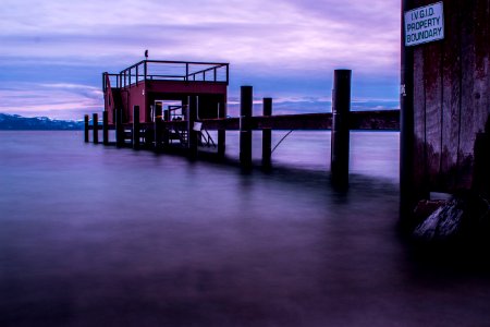 Time-lapsed Photography Of Body Water With Red Stall photo