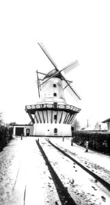 Greyscale Photo Of Windmill photo